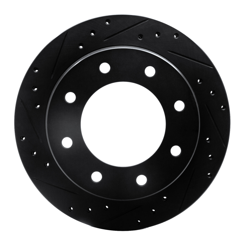 Cadillac DTS Brake Rotor (1) - Rear Left - R1 Concepts - Drilled & Slotted - Black - `00-`11